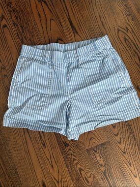 Light Blue Striped Women's Shorts